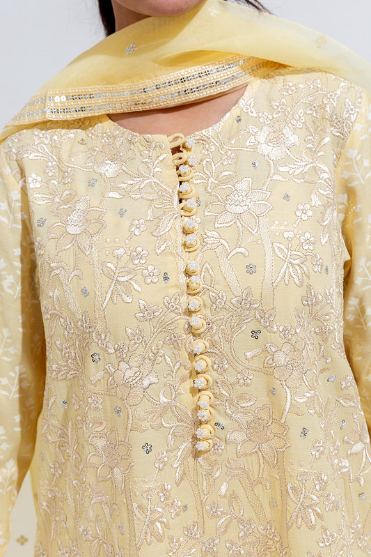 3 PIECE EMBROIDERED SILK SUIT (LUXURY-PRET)