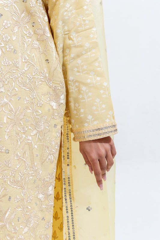 3 PIECE EMBROIDERED SILK SUIT (LUXURY-PRET)