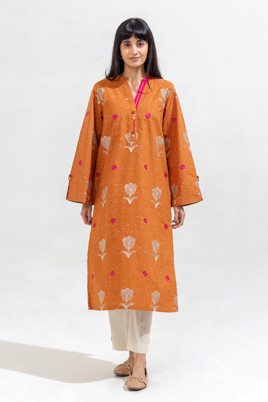 EMBROIDERED KHADDAR SHIRT (PRET)