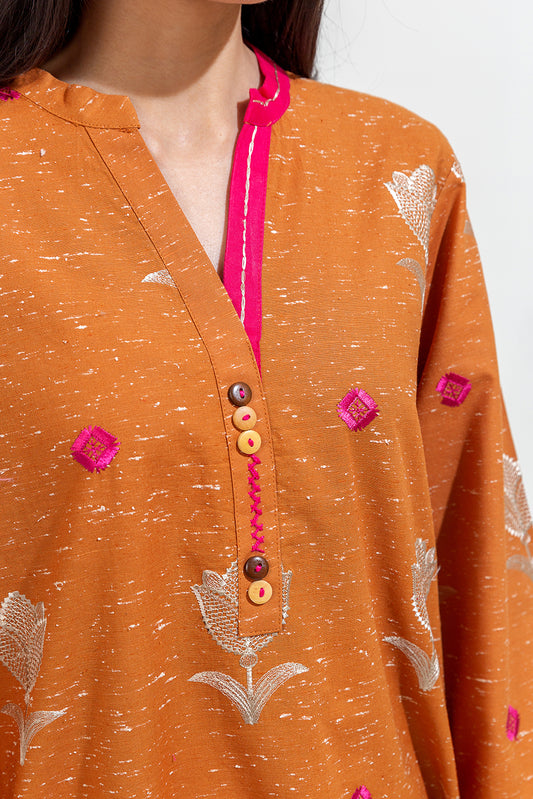 EMBROIDERED KHADDAR SHIRT (PRET)