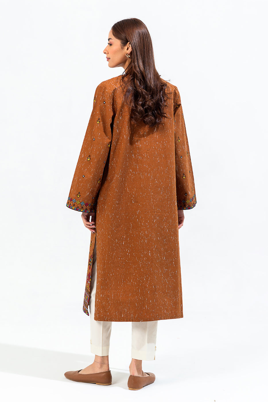 EMBROIDERED KHADDAR SHIRT (PRET)