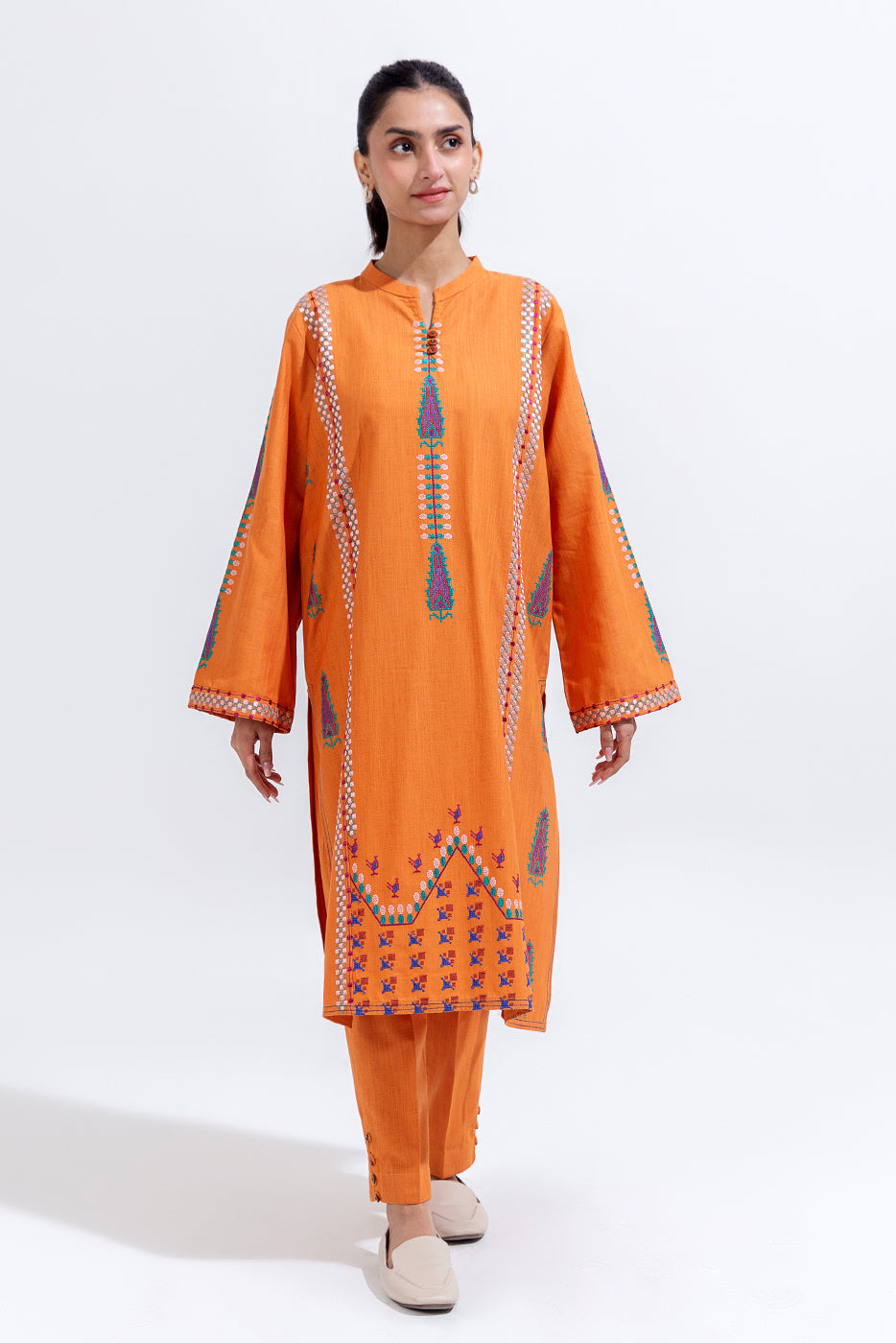 2 PIECE EMBROIDERED KHADDAR SUIT (PRET)