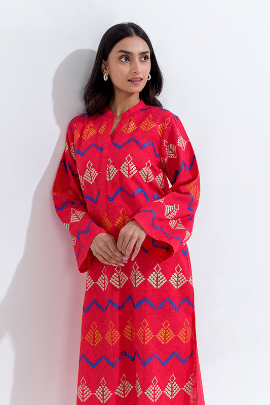 2 PIECE EMBROIDERED KHADDAR JACQUARD SUIT (PRET)