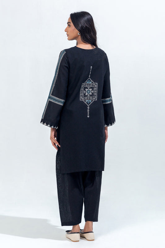 2 PIECE EMBROIDERED KHADDAR JACQUARD SUIT (PRET)