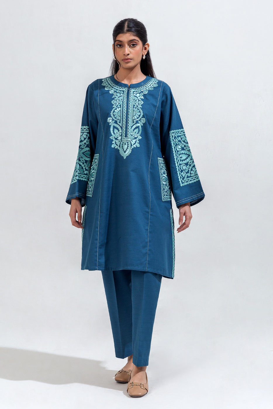 2 PIECE EMBROIDERED KHADDAR SUIT (PRET)