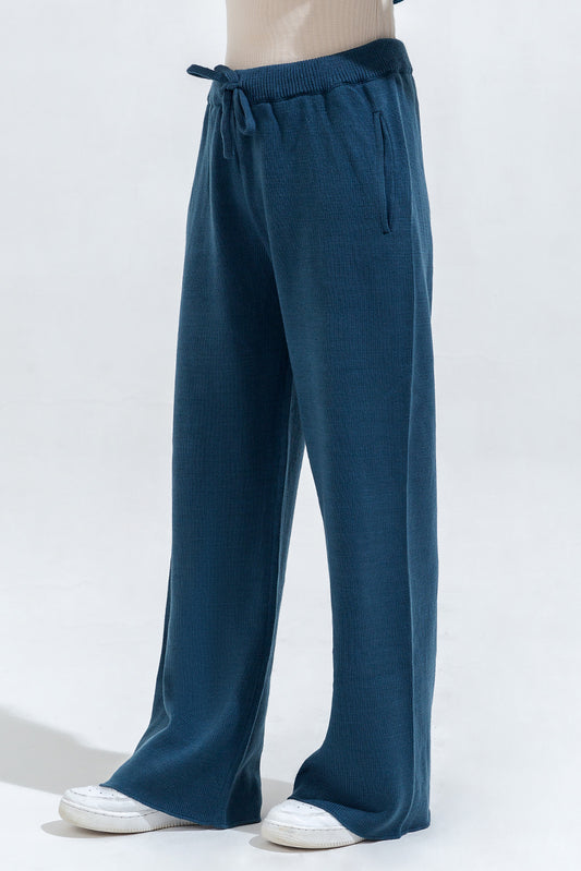 KNITTED WIDE LEG TROUSER