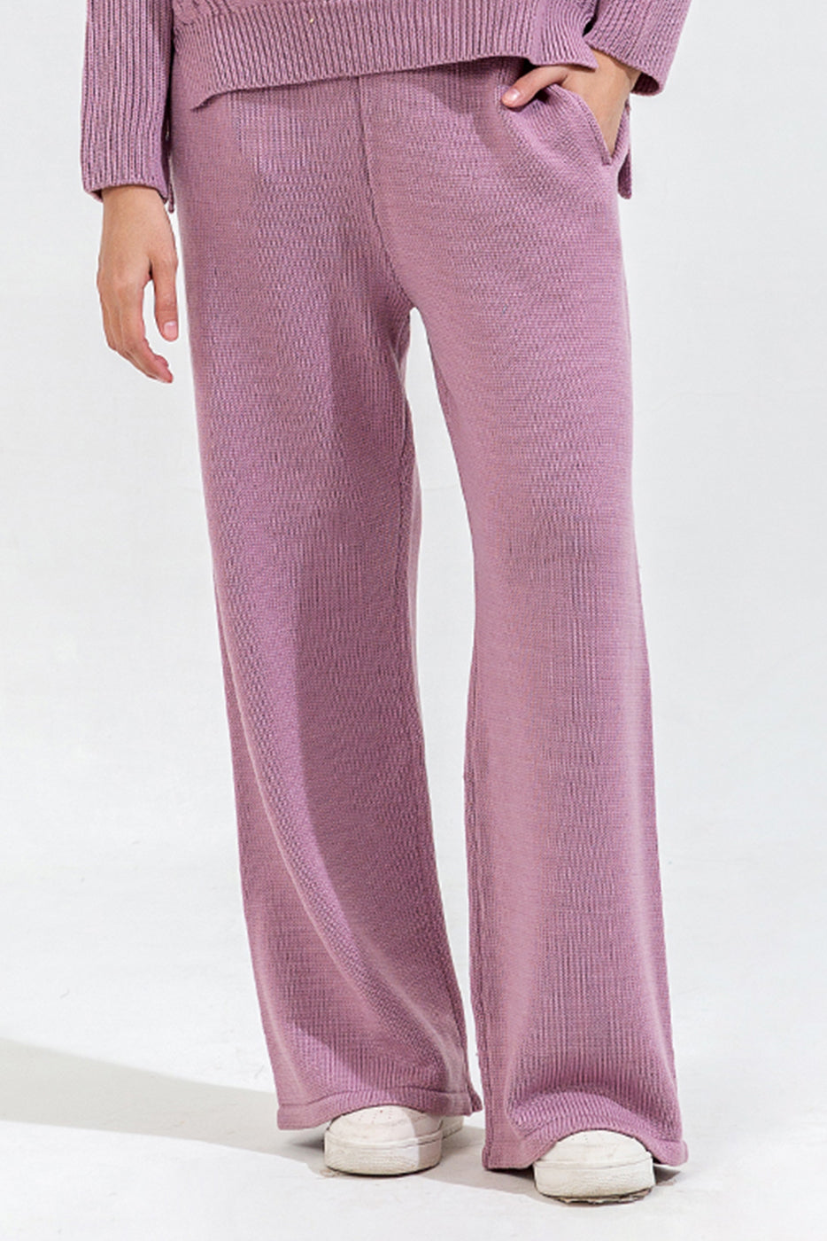 KNITTED WIDE LEG TROUSER