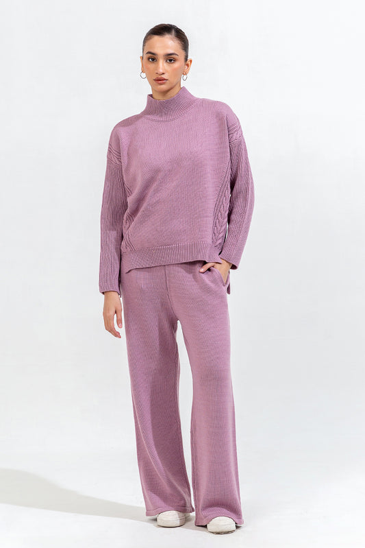 KNITTED WIDE LEG TROUSER