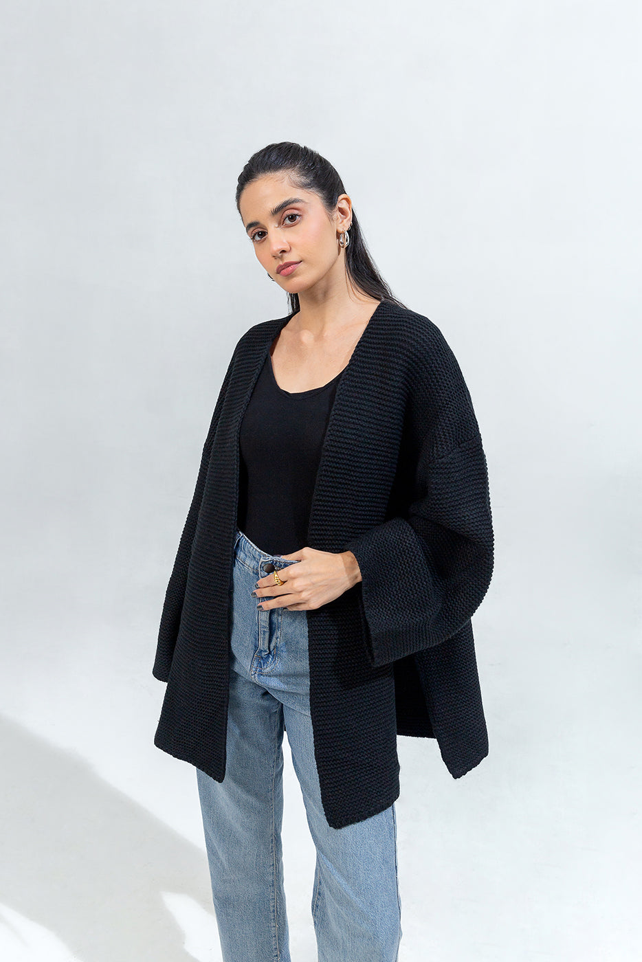 LONG KNIT SHRUG