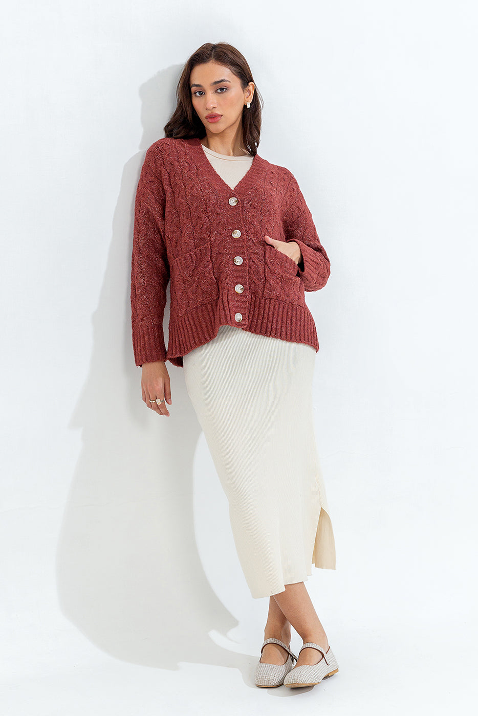 CABLE KNIT CARDIGAN