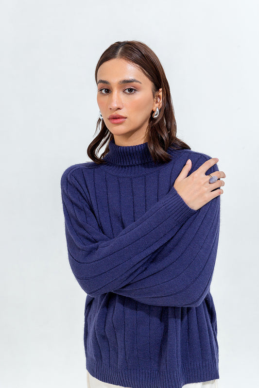 MOCK NECK KNIT PULLOVER