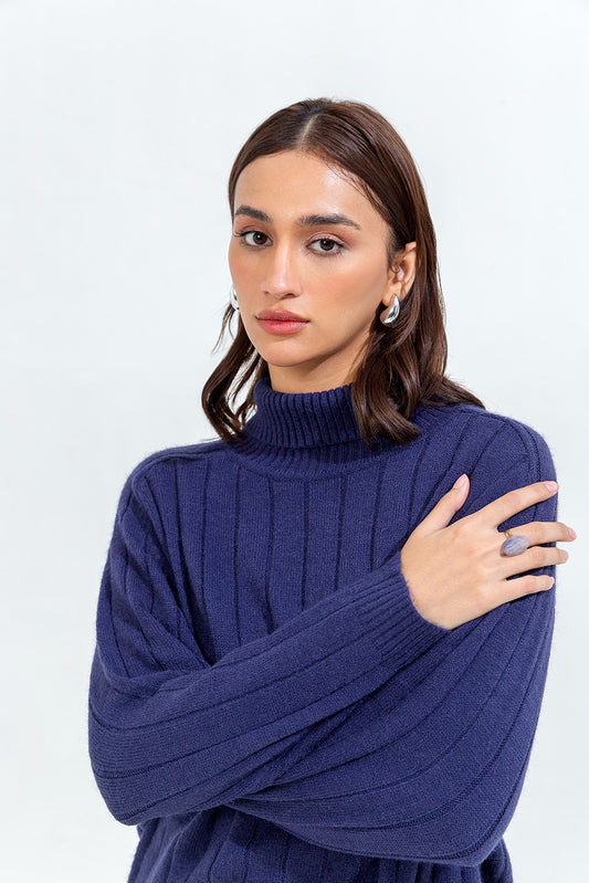 MOCK NECK KNIT PULLOVER