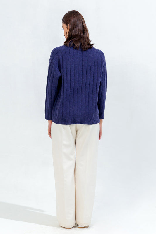 MOCK NECK KNIT PULLOVER