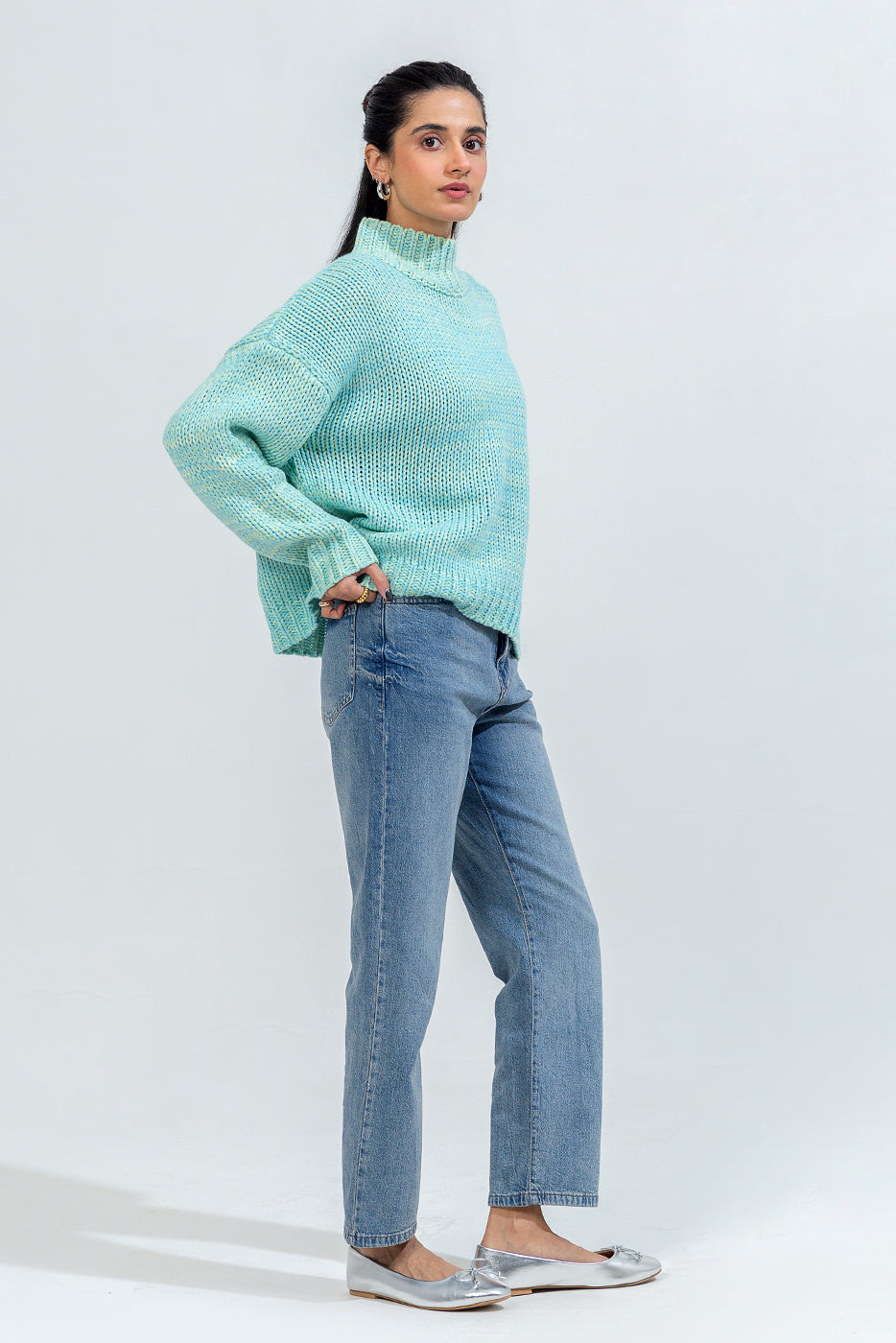 CROPPED KNIT PULLOVER