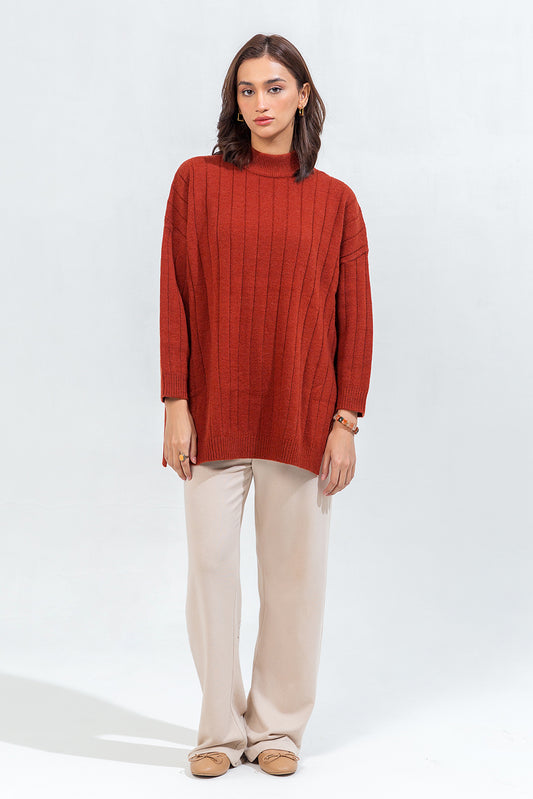 MOCK TURTLE NECK KNITTED PULLOVER