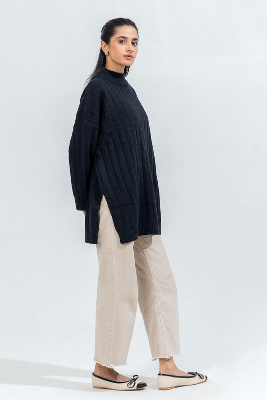 MOCK TURTLE NECK KNITTED PULLOVER