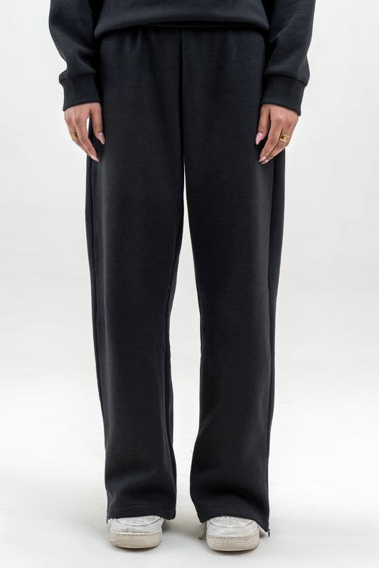 ZIPPER WIDE LEG TROUSER