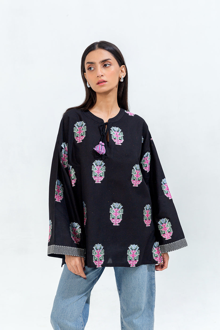 EMBROIDERED KHADDAR SHIRT (PRET)