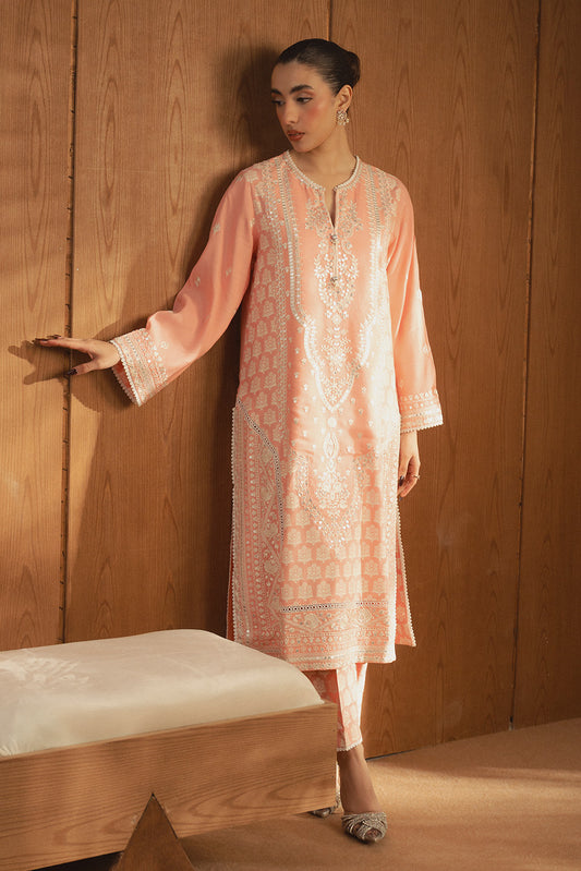 2 PIECE EMBROIDERED RAW SILK SUIT (LUXURY PRET)