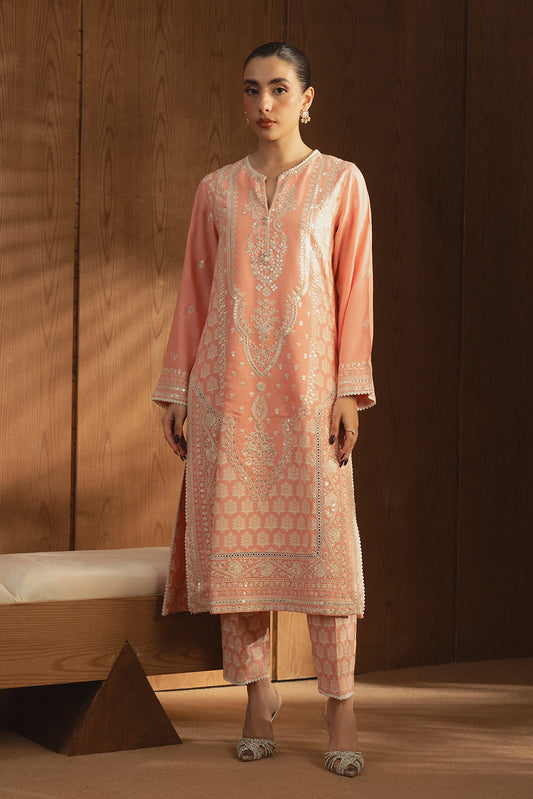 2 PIECE EMBROIDERED RAW SILK SUIT (LUXURY PRET)