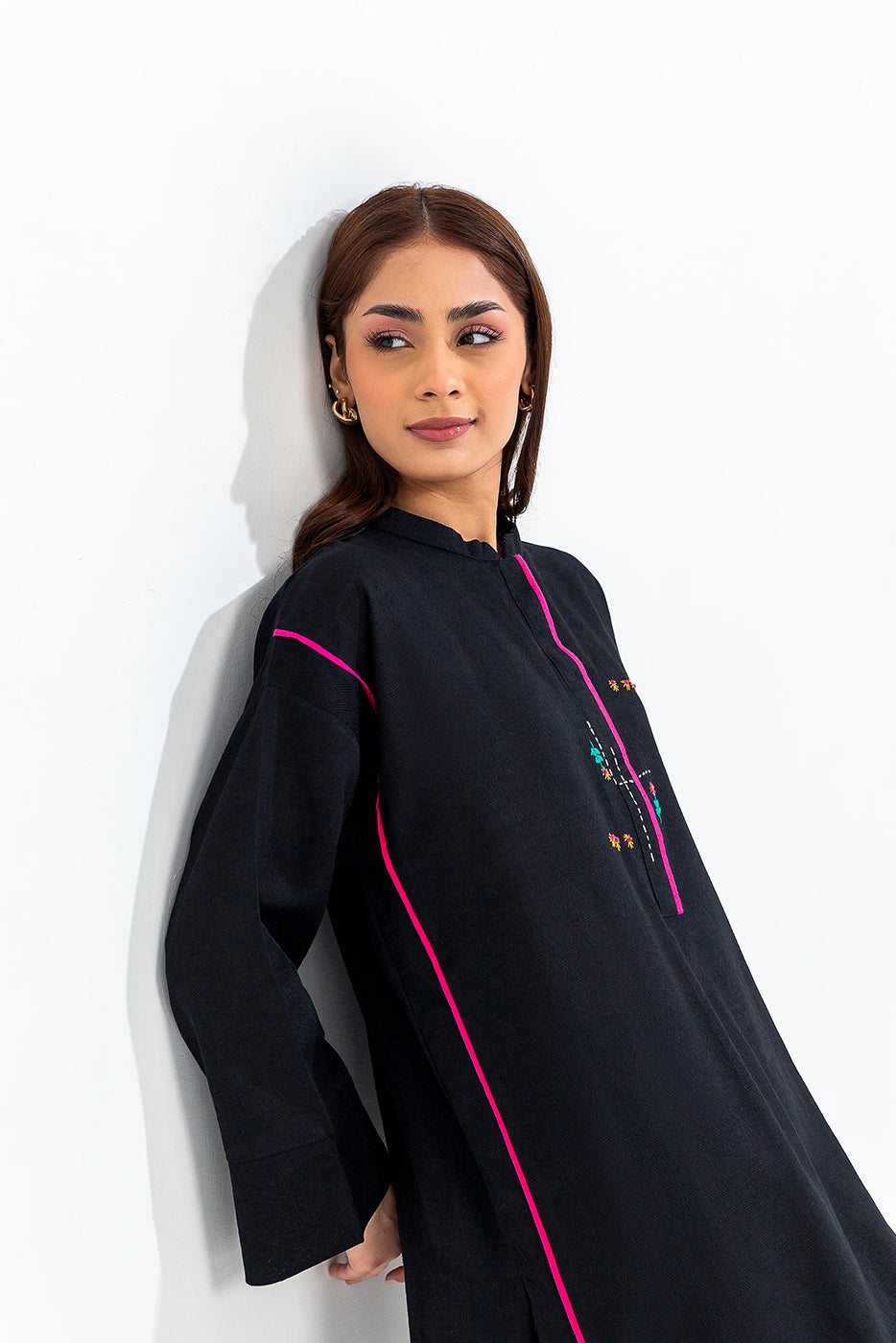 2 PIECE EMBROIDERED KHADDAR JACQUARD SUIT (PRET)