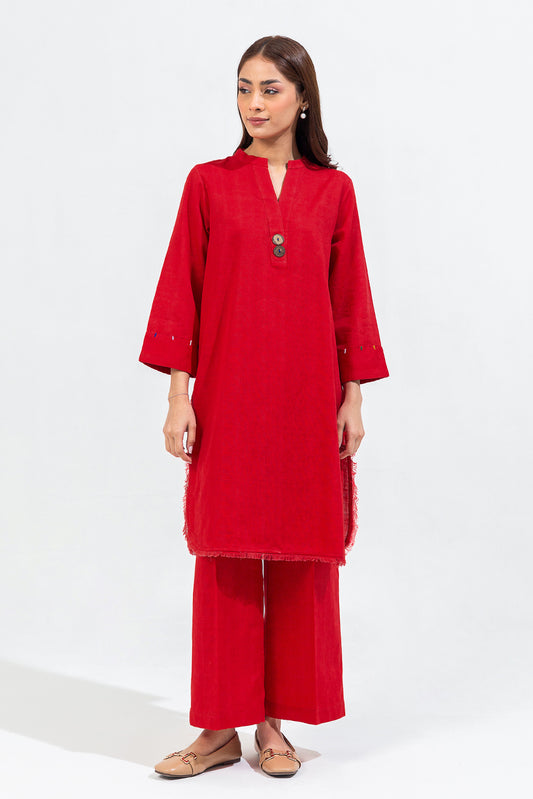 2 PIECE BASIC KHADDAR JACQUARD SUIT (PRET)