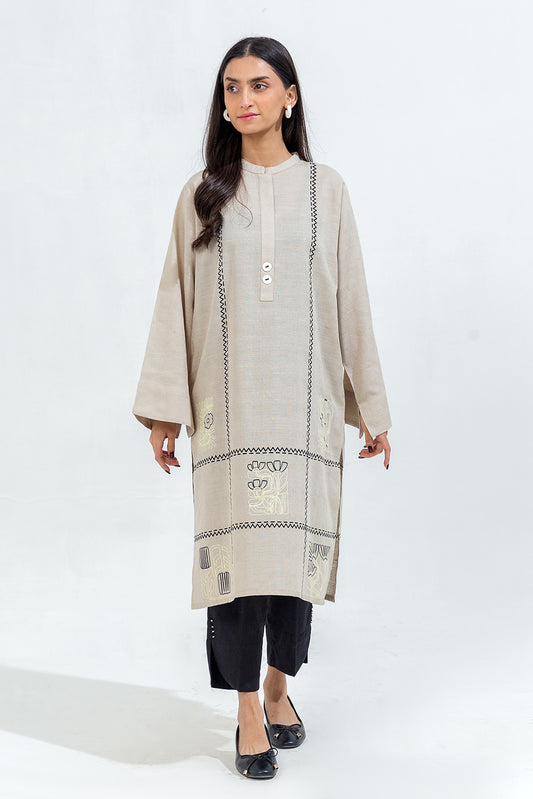 PRINTED KHADDAR JACQUARD SHIRT (PRET)