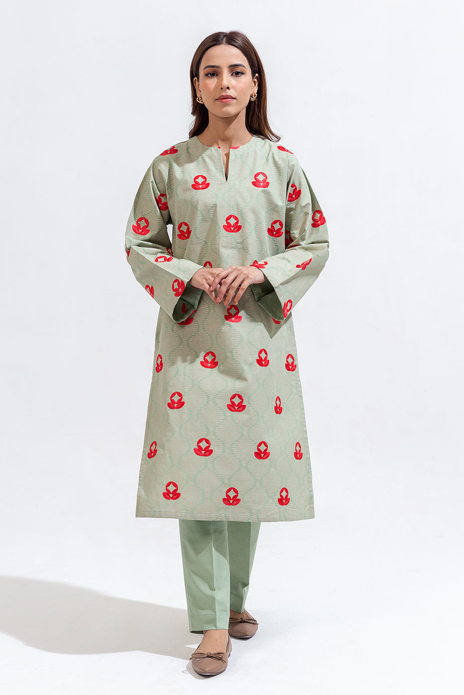 2 PIECE EMBROIDERED KHADDAR SUIT (PRET)