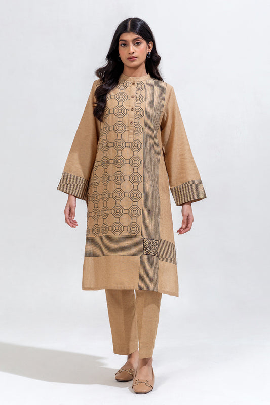 2 PIECE EMBROIDERED KHADDAR JACQUARD SUIT (PRET)