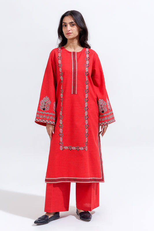 2 PIECE EMBROIDERED KHADDAR SUIT (PRET)