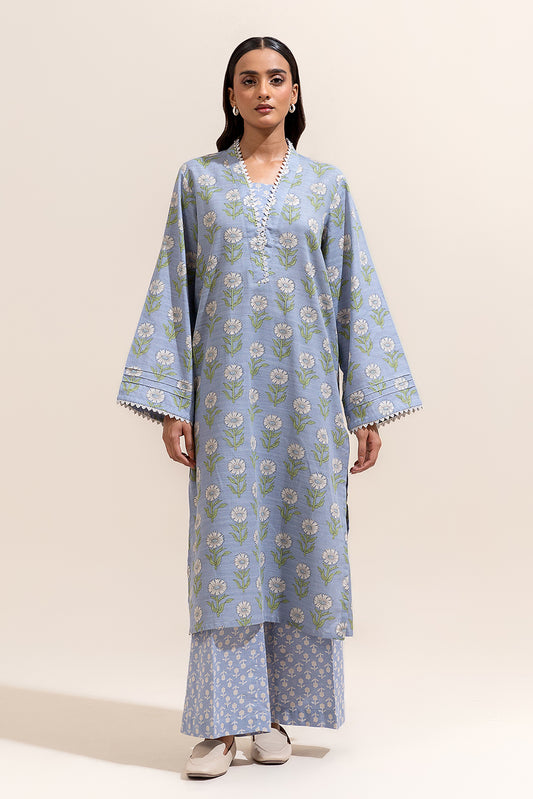 2 PIECE PRINTED KHADDAR SUIT-STONE ASH (UNSTITCHED)