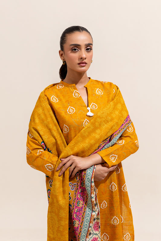 2 PIECE PRINTED KHADDAR SUIT-MEDALLION HUE (UNSTITCHED)