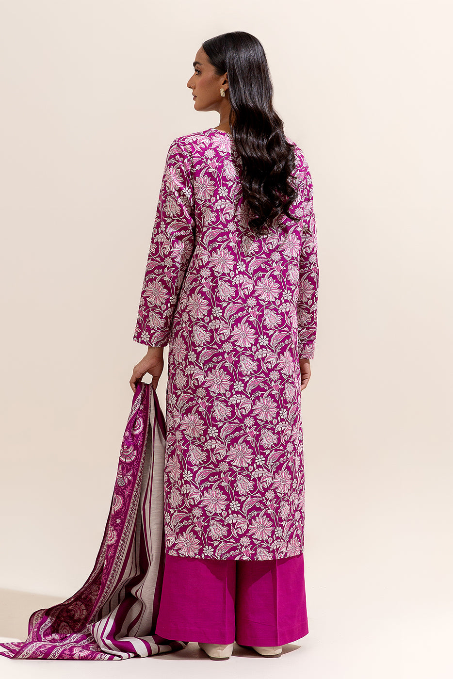 2 PIECE PRINTED KHADDAR SUIT-MAUVE MAIZE (UNSTITCHED)