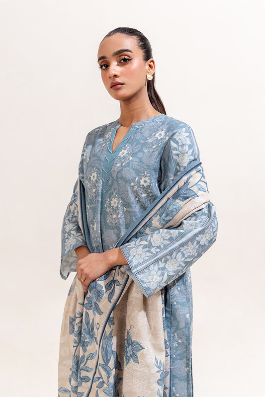 3 PIECE PRINTED KHADDAR SUIT-ARONA FLOW (UNSTITCHED)