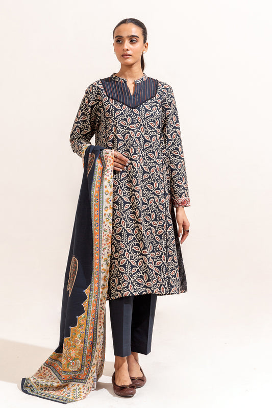 3 PIECE PRINTED KHADDAR SUIT-TRIBAL HALE (UNSTITCHED)