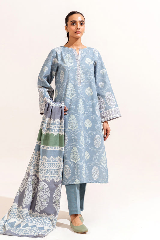 3 PIECE PRINTED KHADDAR SUIT-ARCTIC GRACE (UNSTITCHED)