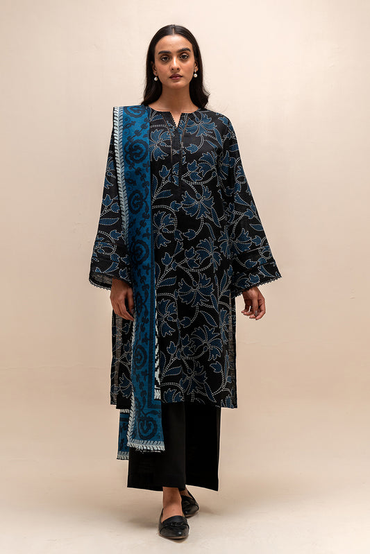 3 PIECE PRINTED KHADDAR SUIT-CEDAR STITCH (UNSTITCHED)