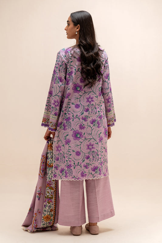 3 PIECE EMBROIDERED KHADDAR SUIT-HEATHER GLEAM (UNSTITCHED)