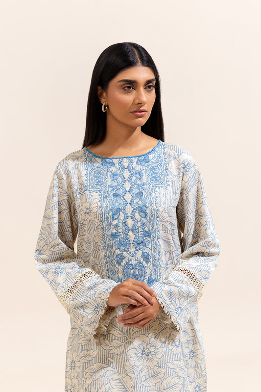 2 PIECE EMBROIDERED KHADDAR SUIT-IVORY AURA (UNSTITCHED)