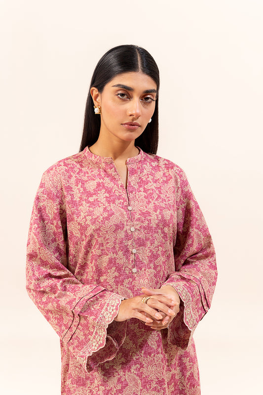 2 PIECE EMBROIDERED KHADDAR SUIT-CARDINAL GLEAM (UNSTITCHED)