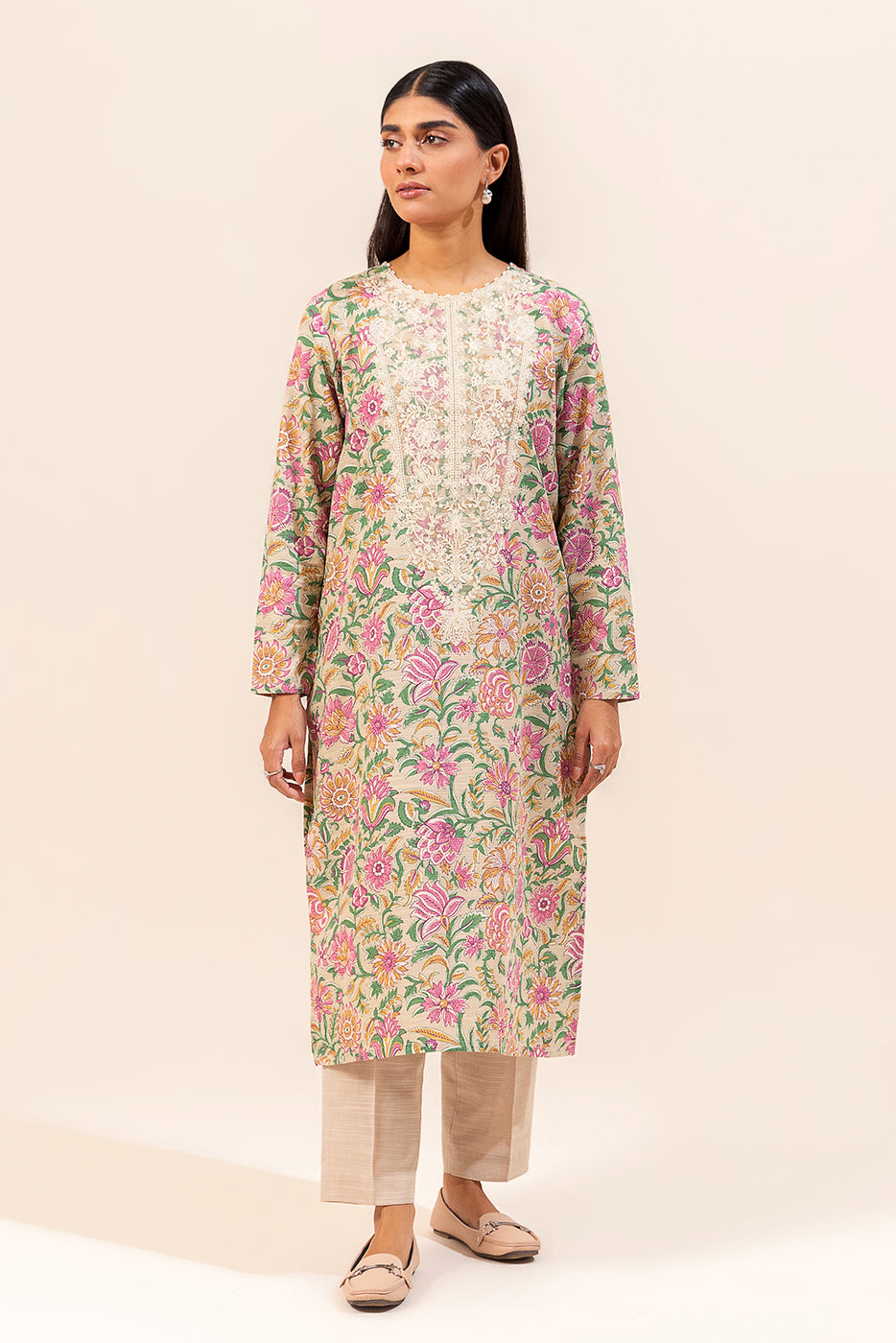 2 PIECE EMBROIDERED KHADDAR SUIT-CELESTIAL ORCHID (UNSTITCHED)