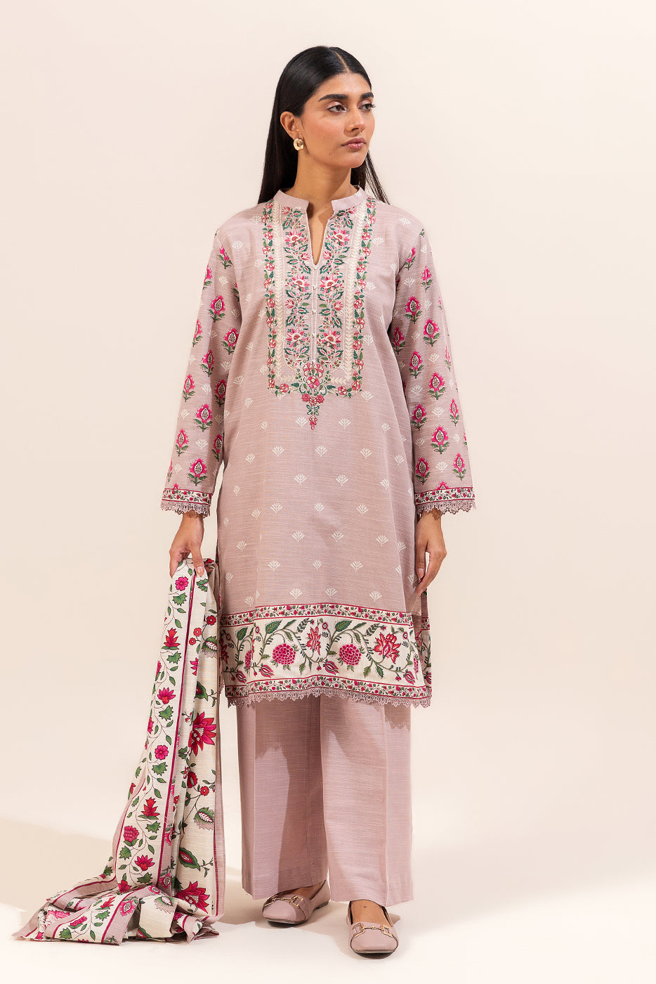 3 PIECE EMBROIDERED KHADDAR SUIT-ARDENT DESIRE (UNSTITCHED)