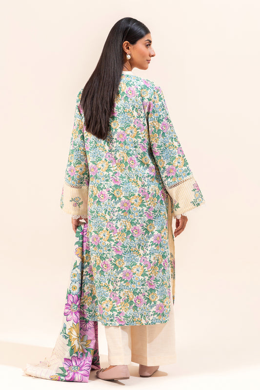 3 PIECE PRINTED KHADDAR SUIT-FLORAL EUPHORIA (UNSTITCHED)