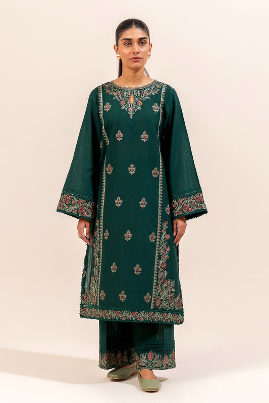 2 PIECE EMBROIDERED KHADDAR SUIT-VERDANT HAZE (UNSTITCHED)