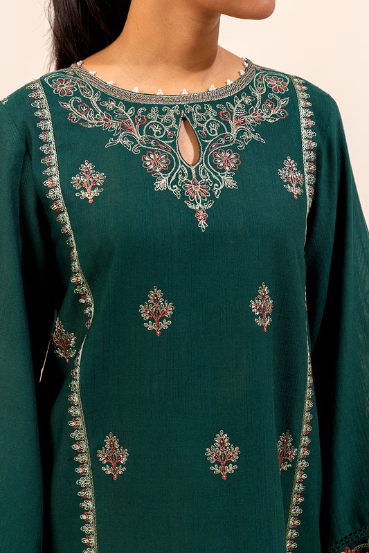 2 PIECE EMBROIDERED KHADDAR SUIT-VERDANT HAZE (UNSTITCHED)