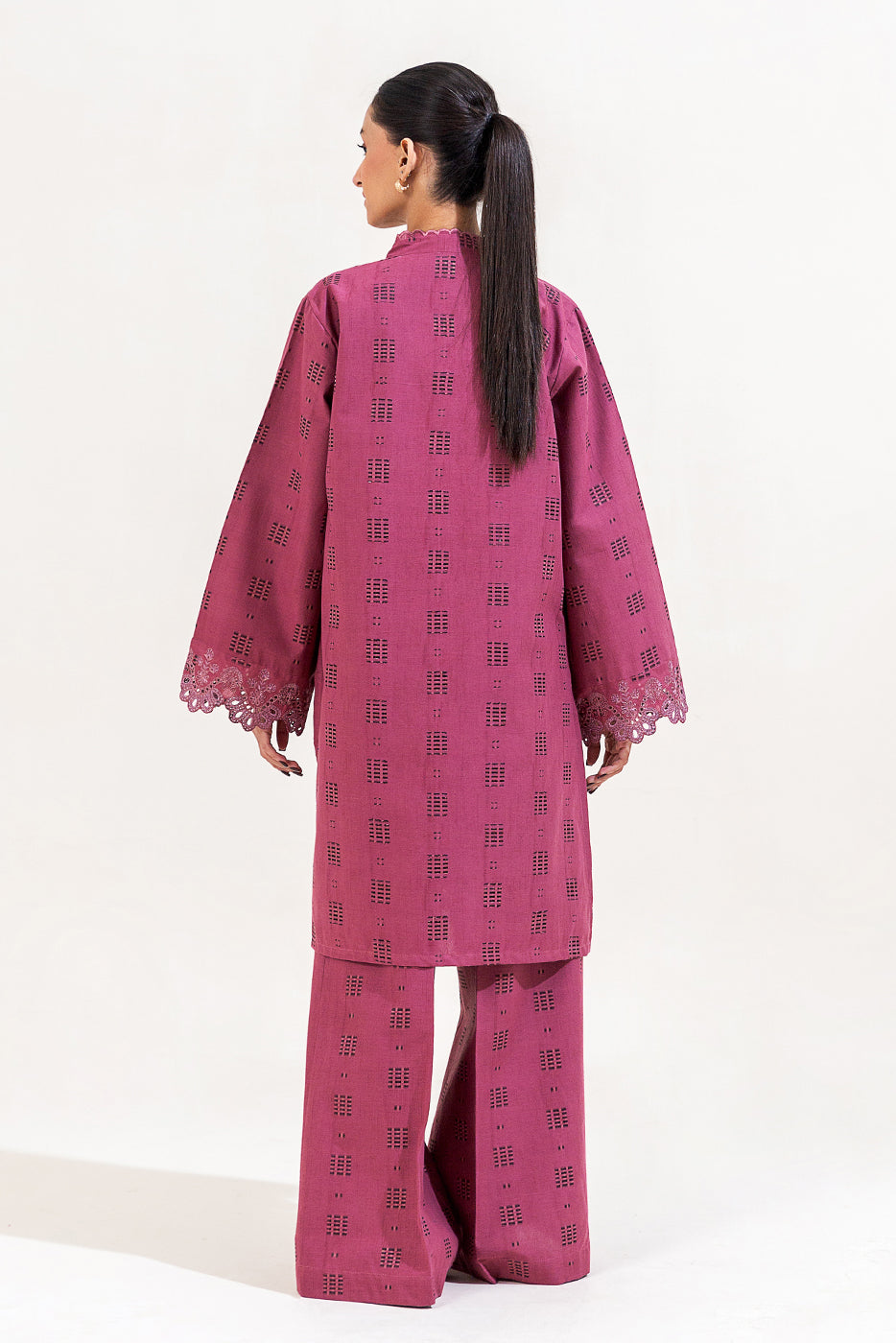 2 PIECE EMBROIDERED SELF JACQUARAD SUIT-CREPE PINK (UNSTITCHED)