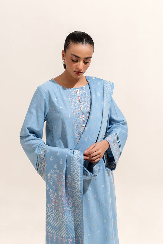 3 PIECE EMBROIDERED KHADDAR SUIT-SHEER BLISS (UNSTITCHED)