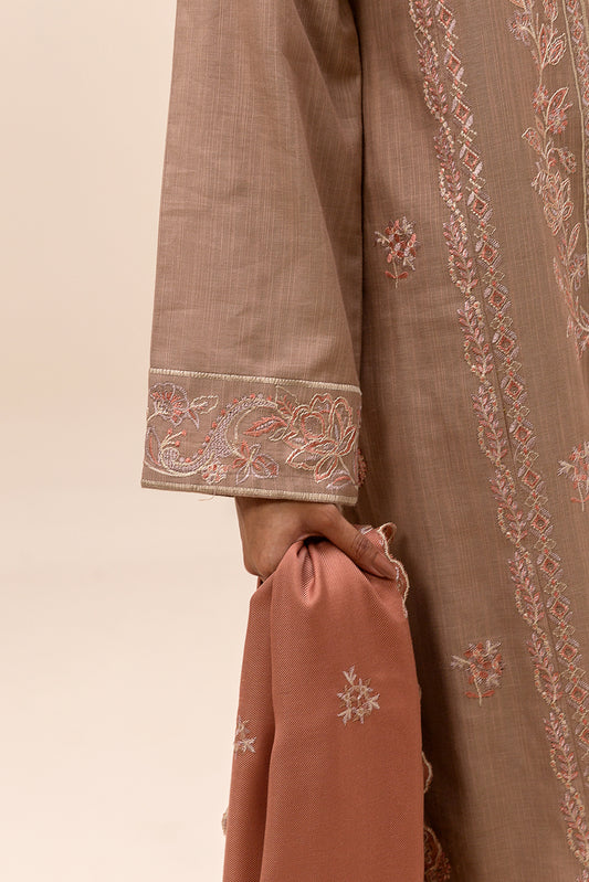 3 PIECE EMBROIDERED KHADDAR SUIT-PRIMROSE ASH (UNSTITCHED)