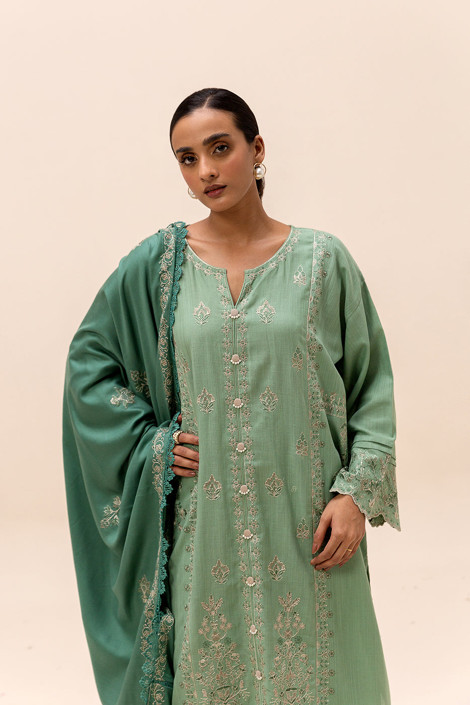 3 PIECE EMBROIDERED KHADDAR SUIT-FERN BLISS (UNSTITCHED)