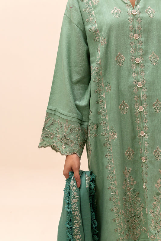 3 PIECE EMBROIDERED KHADDAR SUIT-FERN BLISS (UNSTITCHED)